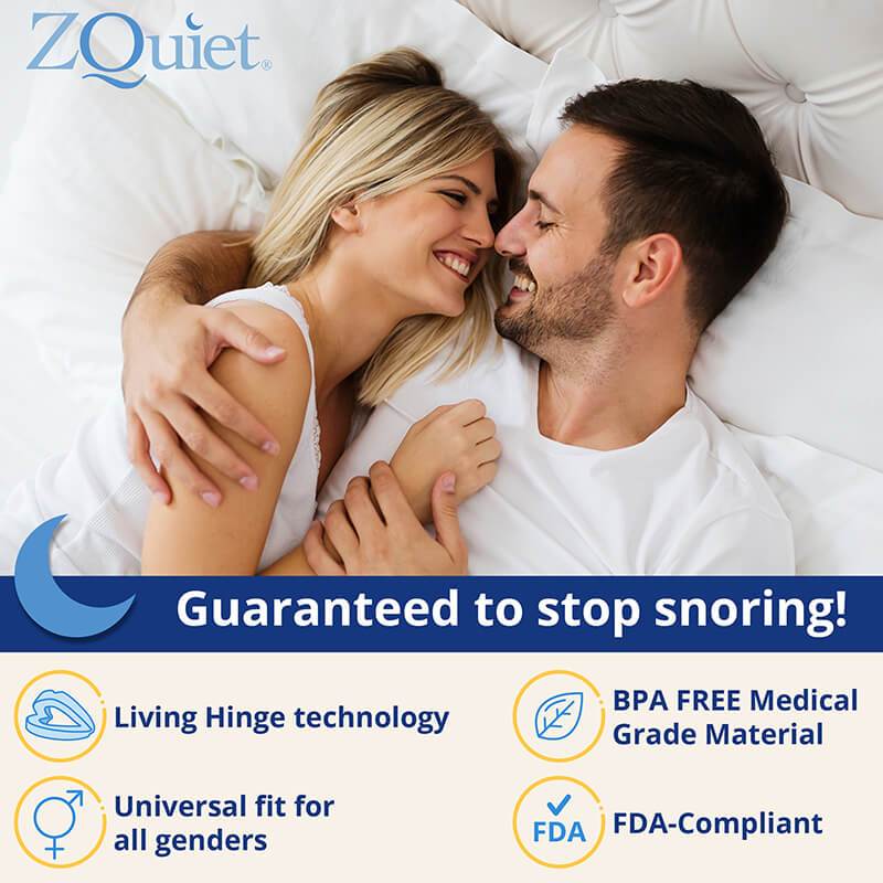ZQuiet Guaranteed to Stop Snoring — Living Hinge Technology & Medical Grade Material